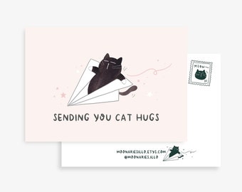 just because card cat card for her card for friend card for best friend bestie card work bestie card goodbye card sympathy card cat postcard