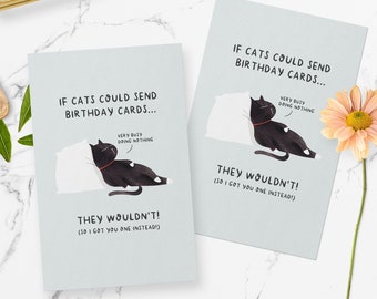 funny cat birthday card birthday card for best friend birthday card for husband cat birthday card black cat birthday card