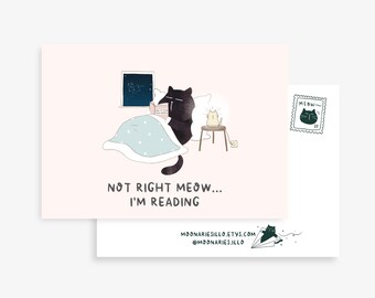 Funny cat postcard quotes book mark black cat card funny cat card cat post card friendship card teacher card mentor card positivity card