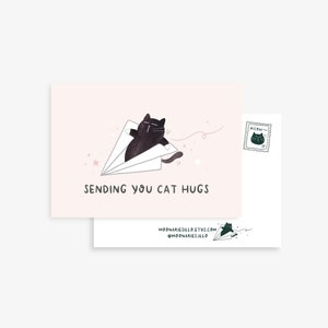 just because card cat card for her card for friend card for best friend bestie card work bestie card goodbye card sympathy card cat postcard