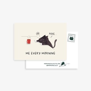 Cat postcard art coffee lover card sarcastic humor sarcastic card coffee lover gift postcard funny all occasion card coworker card