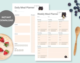 Meal planner printable weekly meal planner meal prep meal planner template diet meal planner diet meal planner daily meal planner