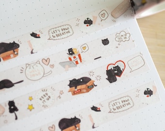 Cat washi tape cute planner washi tape bullet journal tape cute animal washi tape kawaii washi tape cat stationery  journal accessories