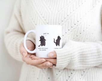 Funny Cat Meme Ceramic Mug, Sarcastic Coffee Cup