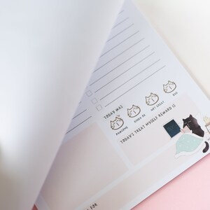 Cat daily planner notepad to do list notepad cute memo pad kawaii organiser hourly planner hourly schedule daily schedule daily planner pad image 5