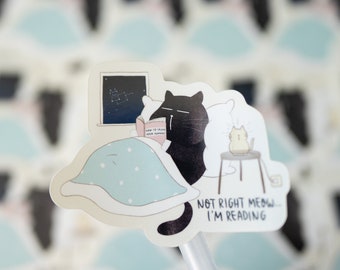 Black cat sticker laptop sticker water bottle sticker waterproof sticker cat vinyl sticker cat funny cat sticker funny cat quote cat memes