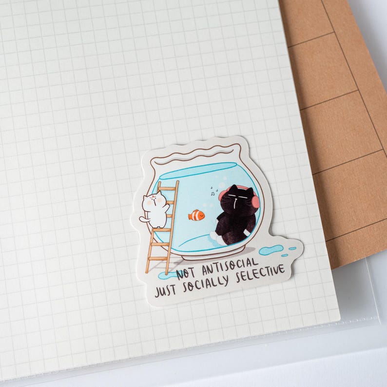 Funny Cat Stickers Bundle | Laptop, Water Bottle Decals imagem 15