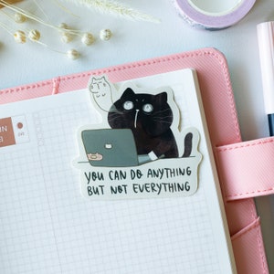 Self care reminder sticker Positive Quote Cat Sticker Mindfulness Sticker Wellness Sticker Mental Health Cats Inspirational Cat sticker