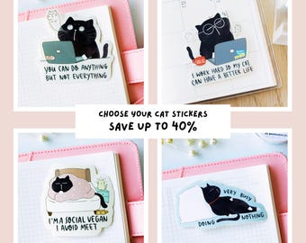 Funny Cat Stickers Bundle | Laptop, Water Bottle Decals