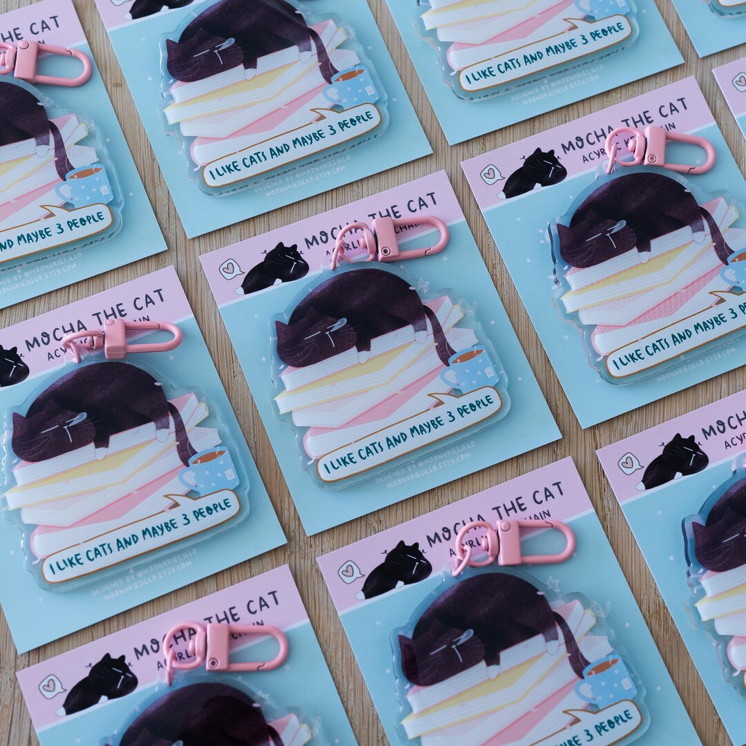 Funny Cat Lover Keychain, Introvert Gift, Cute Acrylic Keychain ...