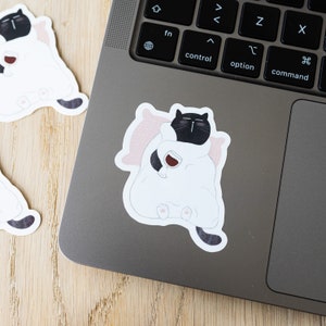 Funny cat waterproof sticker Drunk cat sticker Cat laptop sticker Water bottle sticker Gift for him Funny gift for friends image 2