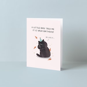 Funny Cat Birthday Card – Funny Quote Cat Birthday Card –  Humorous Cat Greeting Card