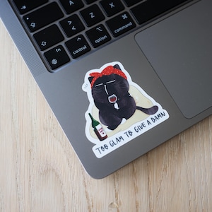 Funny black cat sticker waterproof cat sticker water bottle sticker cat laptop sticker self love sticker Kawaii cat sticker planner sticker