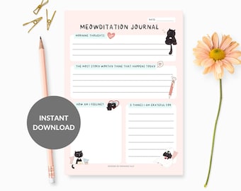 Meditation journal printable daily meditation journal wellness journal template guided meditation journal emotion tracking journal