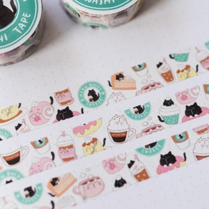 Cat washi tape cute planner washi tape bullet journal tape cute animal washi tape kawaii washi tape cat stationery journal accessories
