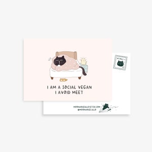 Funny cat postcard sarcastic card black cat card funny cat card cat post card friendship card quote book mark colleague leaving card