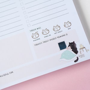 Cat daily planner notepad to do list notepad cute memo pad kawaii organiser hourly planner hourly schedule daily schedule daily planner pad image 4