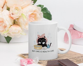 Self care mug funny mother's day gift self care coffee mug cute gift for wife mom self-care mug mental health mug self love mug