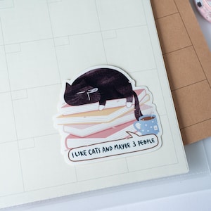 Funny Cat Stickers Bundle | Laptop, Water Bottle Decals imagem 8