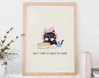 Self care art print yoga decor for studio self care art funny self care yoga studio decor self care wall art home yoga studio