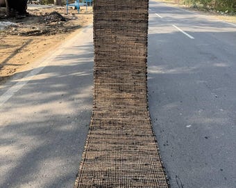 2x22 Ft Black Strip Runner, Handmade Hemp Jute Runner, Decorative Entryway,Stair Runner Outdoor Patio kitchen Bohemian Custom Size Rug