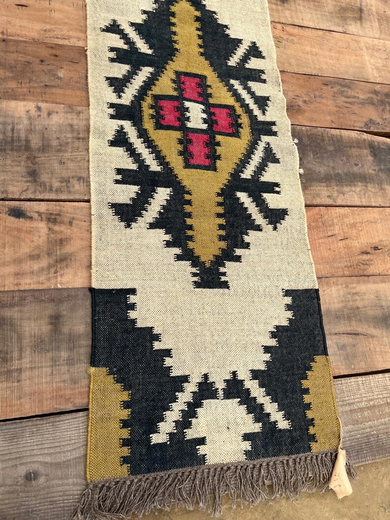 2x8 Ft Natural Fiber Handmade Wool Jute Stairs Hallway Kilim Runner