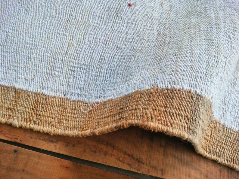 2x24 Ft Natural Beige White Indian Handmade Hallway Stairs Hemp Jute