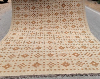 Tapete Kilim de juta com padrão geométrico | Tapete ecológico tecido à mão para sala de estar, quarto e hall de entrada