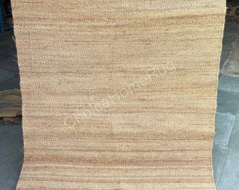 Natural Beige Handmade Hemp Jute Solid Rug,Vintage Large Area Stairs Rug,Traditional Bohemain Home Decor Rugs,Custom Size Jute Runner Rugs
