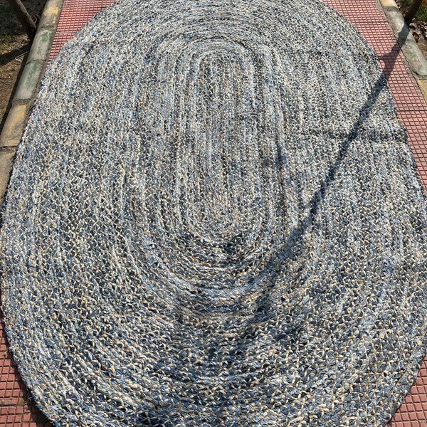 Denim Braided Rug - Etsy