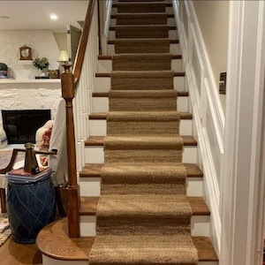 Handmade Jute Stairs Runner Rug: Natural Beige Boho Decor