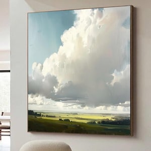Clouds And Sky Scenery Original Oil Painting On Canvas Natural Landscape Painting Light Blue Sky Painting Large Wall Art Living Room Decor