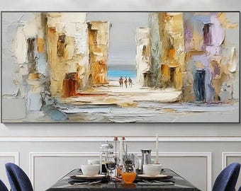 Large colorful abstract painting textured abstract painting colorful knife painting hand painted abstract art