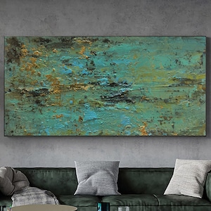 Large green abstract painting green minimalism painting green wall art abstract art green canvas wall art large green abstract painting