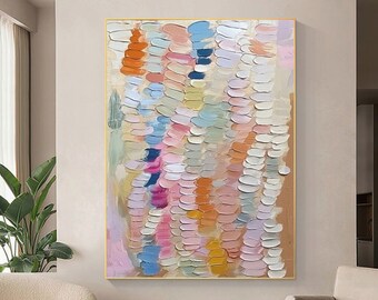 Original Colorful Oil Painting On canvas 3D Colorful Textured Art Knife painting Boho Decor Large Wall Art Contemporary Art Living Room Art