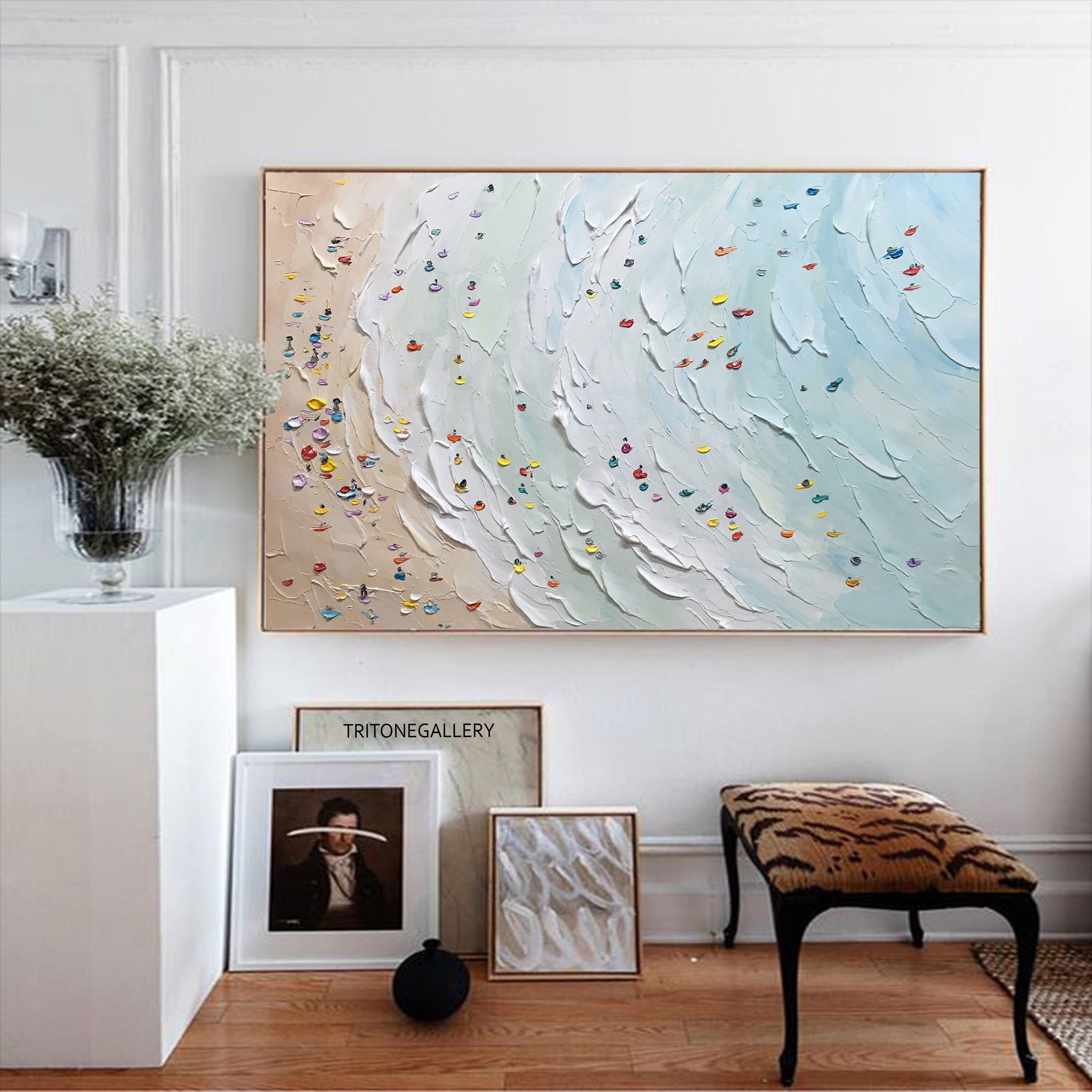 Abstract Painting Summer Sea Wall Art Large Beach Landcape Etsy