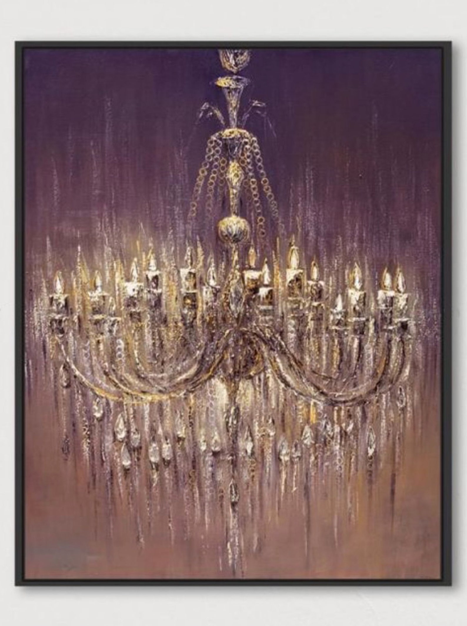 Brass Chandelier Painting Vintage Ceiling Chandelier Etsy