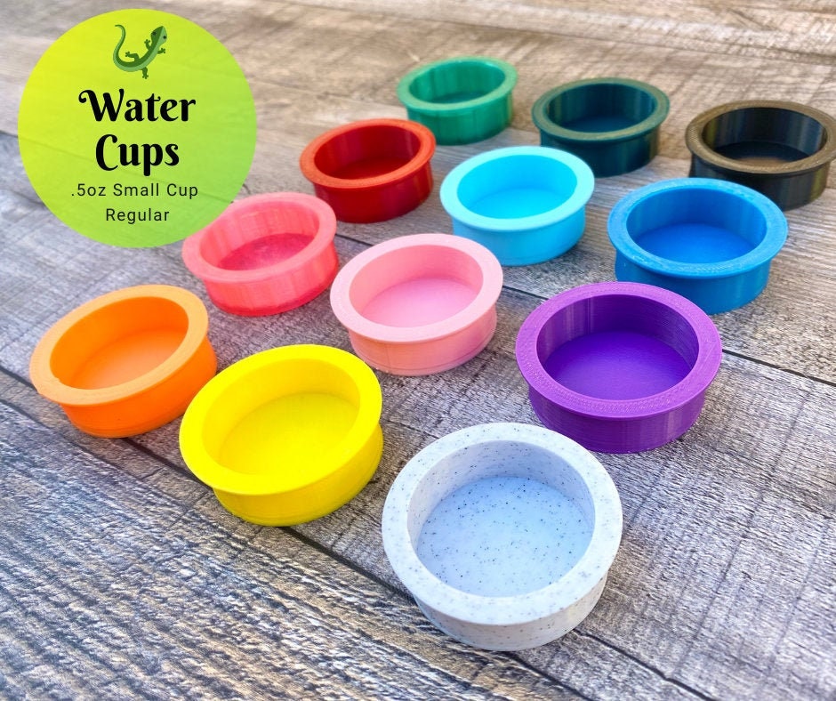 0.5oz Small Cups (Regular) - 2 Pack - Washable Gecko Food and Water D…