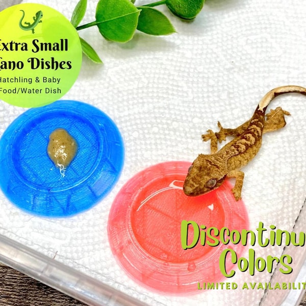 Extra Small Nano Reptile Food and Water Reptile Dish - DISCONTINUED COLORS - Hatchling & Baby Size  - Laguna Reptiles