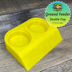 Portacomida y bebedero para geckos - Alimentación terrestre - Estilo rampa - Doble taza - Laguna Reptiles