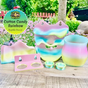 Cotton Candy Rainbow Reptile Accessories -3D Printed - Laguna Reptiles