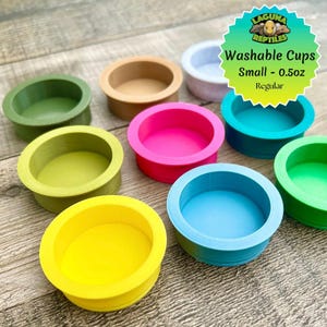 0.5oz Small Cups (Regular) - 2 Pack - Washable Gecko Food and Water Dishes -  Laguna Reptiles