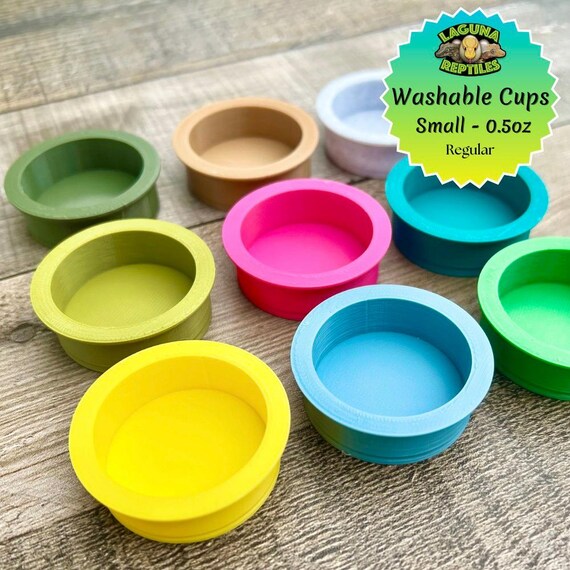 0.5oz Small Cups (Regular) - 2 Pack - Washable Gecko Food and Water Dishes -  Laguna Reptiles