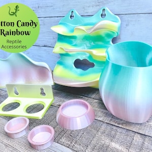 Cotton Candy Rainbow Reptile Accessories -3D Printed - Laguna Reptiles