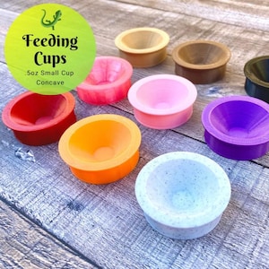 0.5oz Small Cups (Concave) - 2 Pack - Washable Gecko Food Bowl - Laguna Reptiles