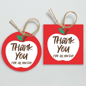 Etiquetas de galletas para maestros imprimibles, etiqueta de regalo de agradecimiento al maestro de agradecimiento, etiqueta de galleta de manzana para maestros, etiqueta de regalo redonda 2.2, etiqueta circular, etiqueta cuadrada