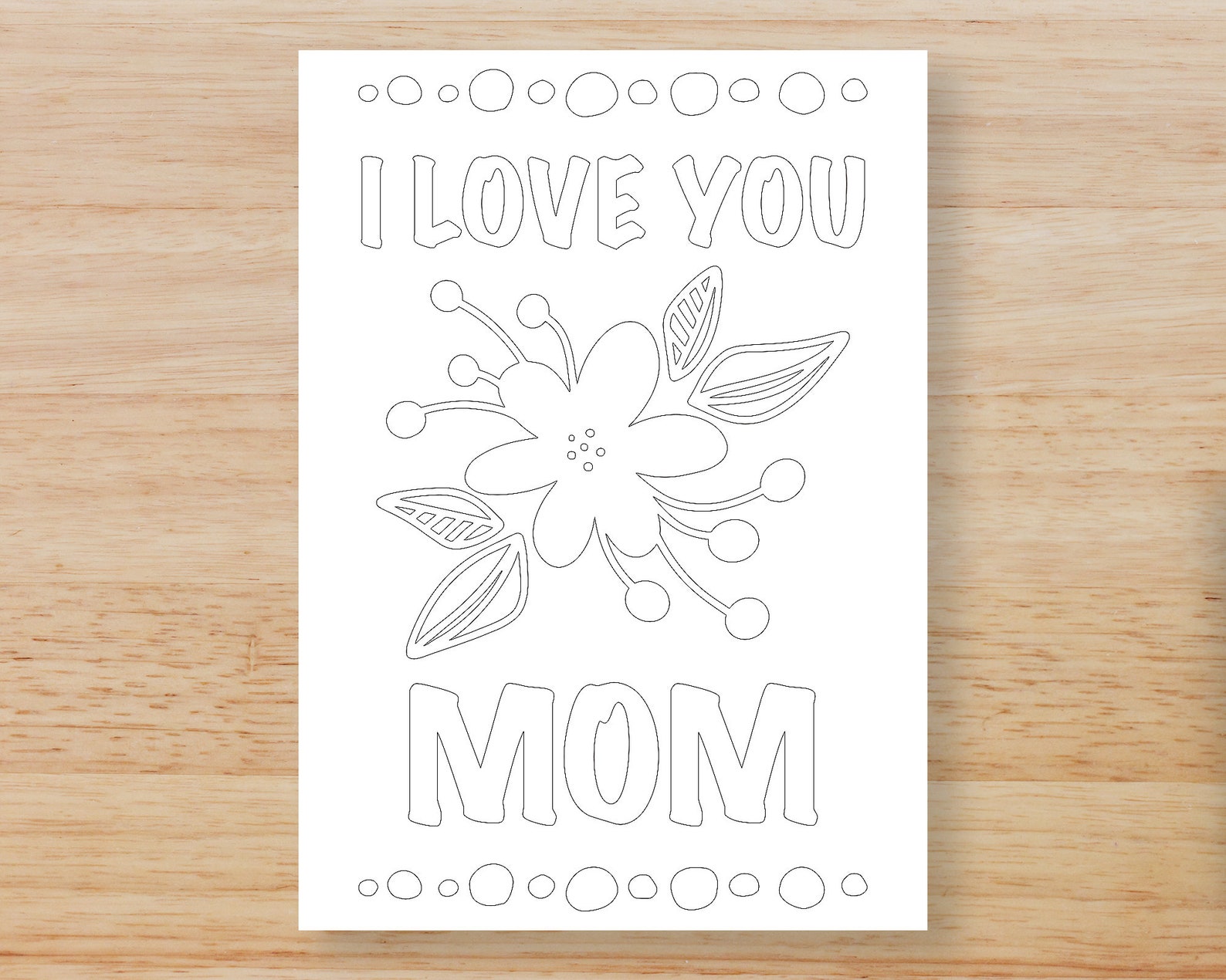 Printable Mothers Day Coloring Card Mother's Day Cards - Etsy