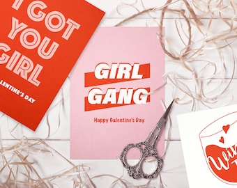 5x7 Galentines Day Card Set Printable, International Women's Day Card, Girl Gang, Printable Card, Postcard, Print&Download, Digital Download