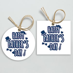Afdrukbare Vaderdag Cadeau Tags, Happy Fathers Day Cookie Tags, Dad's Day Gift Tag, 2.2 Ronde Gift Tag, Favor Tag, Cirkel Tags, Vierkante Tags