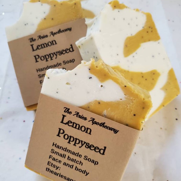 Lemon Poppyseed Cold Process Soap Bar